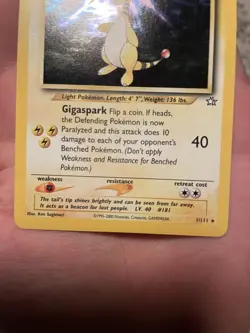 Pokemon Card TCG Ampharos Holo Rare 1/111 Neo Genesis - Vintage SWIRL🌀 - Image 4