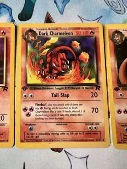 1st Edition (Non-Holo) Dark Charizard Evolution Set VINTAGE Pokemon Card LOT TCG - Image 4