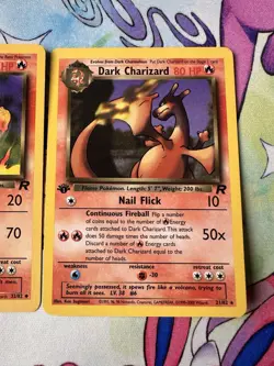 1st Edition (Non-Holo) Dark Charizard Evolution Set VINTAGE Pokemon Card LOT TCG - Image 5