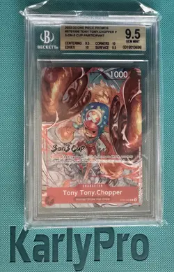 One Piece Card Game Tony Tony.Chopper 3 On 3 Cup Top 64 Prize BGS 9.5 English - Image 1