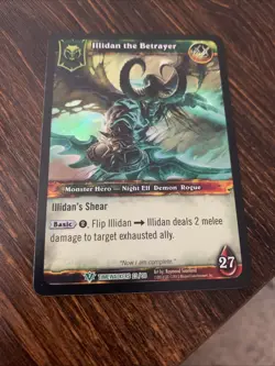 World of Warcraft TCG: Timewalkers Illidan the Betrayer Hero Card Foil WoW 23 NM - Image 1