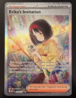 Pokemon Scarlet & Violet 151 Erika's Invitation 203/165 SIR Holo Trainer NM/M - Image 2