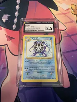 Pokemon TCG Poliwhirl Base Set 38/102 Regular 1st Edition Uncommon CGC 8.5 - Image 1