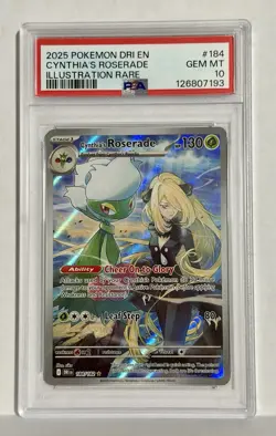 PSA 10 Cynthia's Roserade 184/182 Pokemon Destined Rivals DRI EN 2025 Pokemon - Image 1