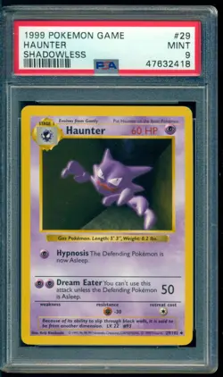 1999 Pokemon Haunter Shadowless #29 PSA 9 mint - Image 1