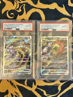 Pokemon Japanese s12a VSTAR Universe Charizard Mewtwo SAR Sequential PSA 10 - Image 1