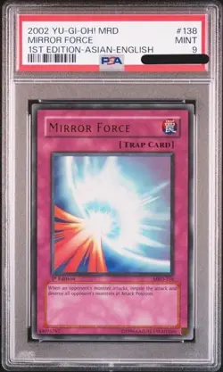 PSA 9 YU-GI-OH MRD-METAL RAIDERS #138 MIRROR FORCE 1ST ED ASIAN ENGLISH 2002 - Image 1