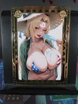Tsunade Naruto MR Gold Metal Collectible Card Anime Goddess Waifu Doujin Sexy - Image 1