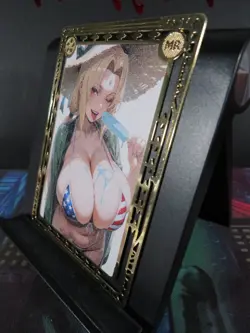 Tsunade Naruto MR Gold Metal Collectible Card Anime Goddess Waifu Doujin Sexy - Image 2