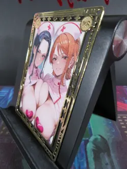 Nami & Nico One Piece MR Gold Metal Collectible Card Anime Goddess Waifu Doujin - Image 2