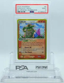 Pokemon CRYSTAL GUARDIANS LUDICOLO #6 HOLO FOIL CARD PSA 9 MINT #41369272 - Image 2