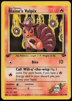 Blaine's Vulpix [1st Edition] #66 Gym Challenge Pokemon Card - Image 1