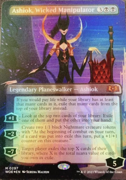 Ashiok, Wicked Manipulator (Borderless) Wilds of Eldraine Foil MYTHIC MtG TCG - Image 1