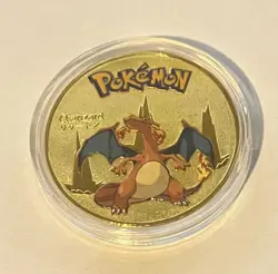 Pokemon Charizard Collectible Coin Gold Tone Metal Medallion Souvenir Rare 6 - Image 1