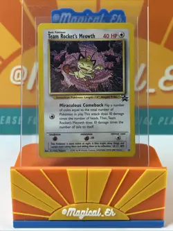 Team Rocket's Meowth #18 WoTC Black Star Promo Pokemon TCG 2000 MP - Image 1