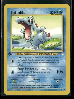 Totodile Neo Genesis #81/111 1st Edition Pokemon - Image 1