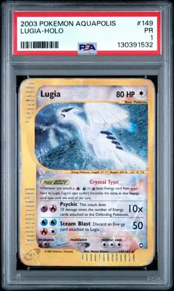 PSA 1 PR POOR 2003 Pokemon Aquapolis #149 Lugia Crystal POP 236 - Image 1