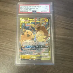 Pokemon Raichu & Alolan Raichu GX Unified Minds #54/236 - PSA 9 Mint (2019) - Image 1