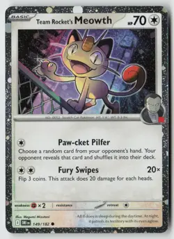 Team Rocket's Meowth (Cosmos Holo) 149/182 - Miscellaneous Cards & Products Holo - Image 1