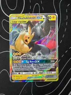 Pokemon TCG Team Up Sun and Moon Pikachu & Zekrom GX 33/181 Ultra Rare Card - Image 1