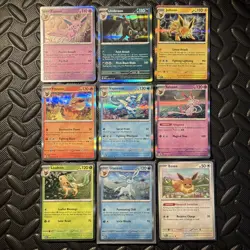 Pokemon Eeveelution Complete Holo 8 Card Set Lot Prismatic Evolutions w Eevee C - Image 1