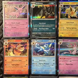 Pokemon Eeveelution Complete Holo 8 Card Set Lot Prismatic Evolutions w Eevee C - Image 2