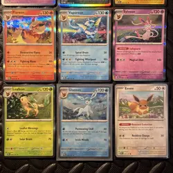 Pokemon Eeveelution Complete Holo 8 Card Set Lot Prismatic Evolutions w Eevee C - Image 3