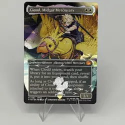 Cloud, Midgar Mercenary (Borderless Chocobo Track Foil) Final Fantasy MTG NM - Image 1
