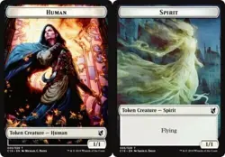 4x MTG Human Spirit Commander 2019 003/029 005/029 Regular Token - Image 1