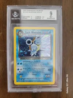 Pokemon 2000 Team Rocket #3 DARK BLASTOISE Holo Beckett 9 Mint 3/82 - Image 1