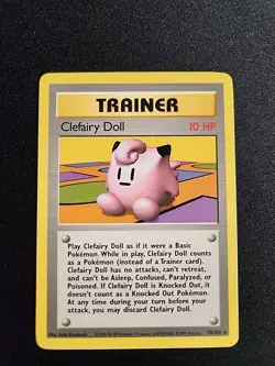 Pokemon TCG Clefairy Doll Base Set Trainer 70/102 Unlimited Rare NM/ M - Image 1