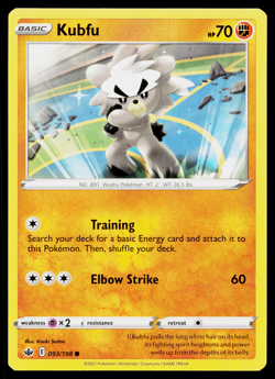 Kubfu 093/198 Common Chilling Reign Pokemon Near Mint - Image 1