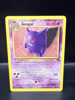 Pokemon TCG Gengar Fossil Card 20/62 Unlimited Regular Non-Holo Rare - Image 1