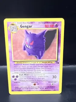 Pokemon TCG Gengar Fossil Card 20/62 Unlimited Regular Non-Holo Rare - Image 2