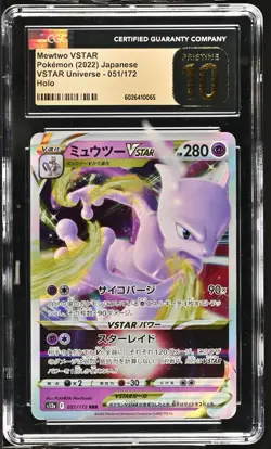 CGC 10 Pristine Mewtwo VSTAR 051/172 VSTAR Universe s12a Pokemon Card - Image 1
