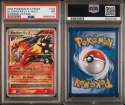 2009 POKEMON PLATINUM SUPREME VICTORS BLAZIKEN FB LV.X-HOLO 142 PSA 7 - Image 2