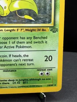 Pokemon TCG WOTC Jungle Victreebel 14/64 Holo Rare Unlimited HP - Image 4