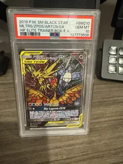 2019 POKEMON BLACK STAR PROMO FULL ART MOLTRES & ZAPDOS & ARTICUNO GX PSA 10 - Image 1