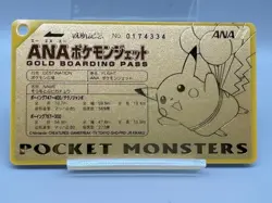 ANA GOLD BOARDING PASS No.1 Flying Pikachu Card Japanese Pokemon - Image 1