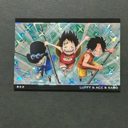 M1506 Luffy Sabo & Ace SR Holo Japanese One Piece Wafer Card - Image 1