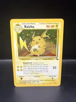 Pokemon TCG Raichu Fossil Holo Card 14/62 Unlimited Holo Rare - Image 3