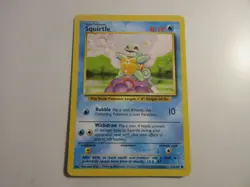 Squirtle Base Set Pokemon Card Played - Image 1