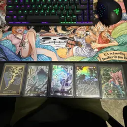 One Piece Raw Card Lot 47 cards NM Japanese plus a bunch of extra srs’! - Image 1