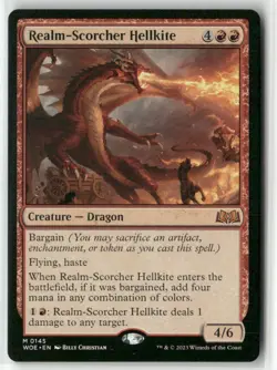 Realm Scorcher Hellkite 145 Near Mint MTG Wilds of Eldraine Magic - Image 1