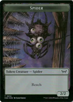 Toy // Spider Double-Sided Token 012 Foil NM MTG Duskmourn Magic - Image 1