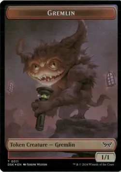 Glimmer // Gremlin Double-Sided Token 011 Foil NM MTG Duskmourn Magic - Image 1