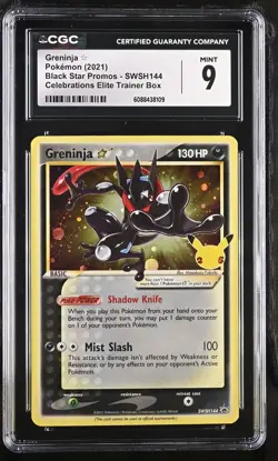 2021 POKEMON CELEBRATIONS PROMOS #SWSH144 GRENINJA GOLD STAR CGC 9 MINT - Image 1
