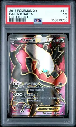 PSA 7 NM 2016 POKEMON XY BREAKPOINT #118 Full Art DARKRAI EX - Image 1