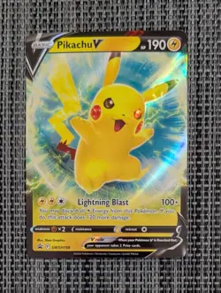 Pokemon TCG Pikachu V SWSH Black Star Promos SWSH198 Holo Promo Cd32 - Image 1