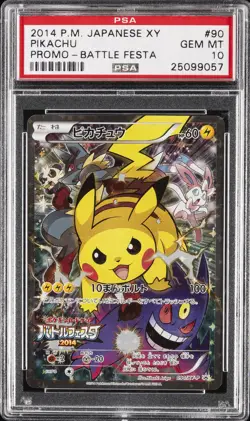2014 POKEMON JPN XY PROMO BATTLE FESTA #90 PIKACHU PSA 10 - Image 1